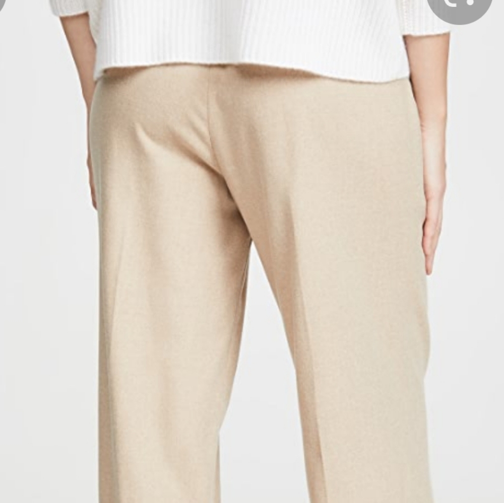 VINCE Front Pleated Wide Leg Elastic Waistband Pants Size L Large Beige … - Picture 6 of 12